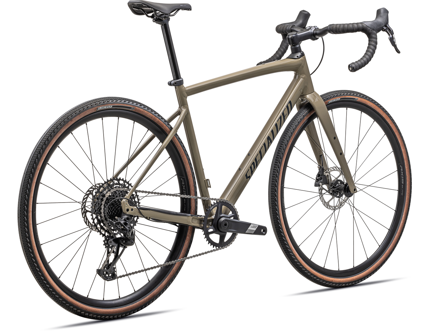 Specialized Diverge Comp E5 2024 GLOSS TAUPE/SLATE harmaanruskea takaviistosta