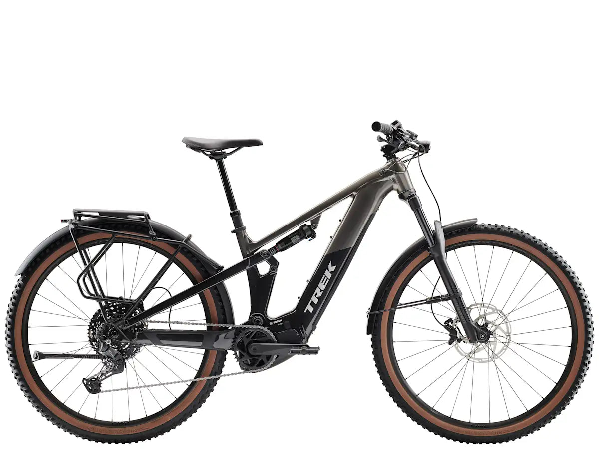 Trek Powerfly FS+ 4 600wh sähkömaastopyörä musta sivulta