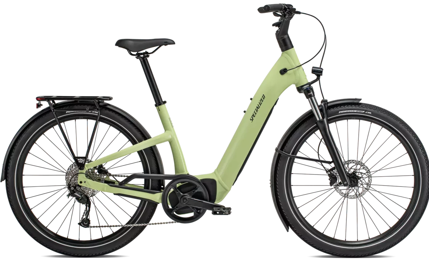 Kaupunkisähköpyörä Specialized Turbo Como 3.0 lime sivulta