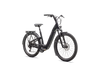 Musta Specialized Como 4.0 -sähköpyörä profiilinäkymä kantokorilla