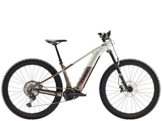 Trek Powerfly+ 8 800wh sähkömaastopyörä vaalea sivulta