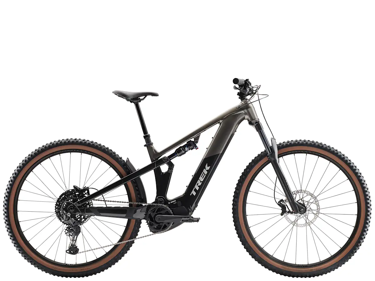Trek Powerfly FS+ 4 800wh sähkömaastopyörä sivulta
