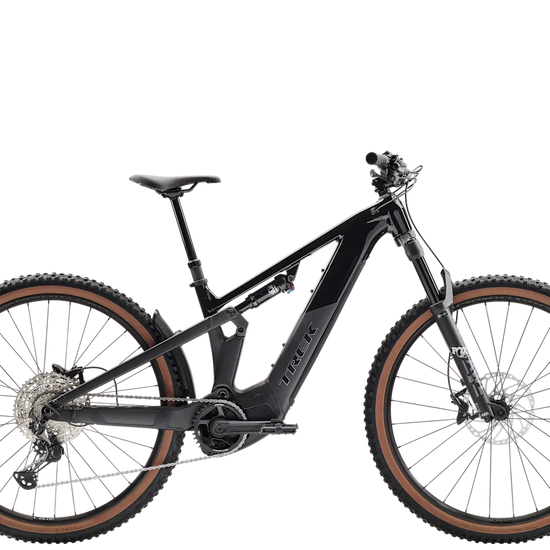 Trek Powerfly FS+ 6 800wh sähkömaastopyörä musta sivulta