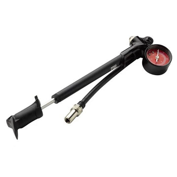 Musta Rock Shox keula-ilmapumppu 300 psi punaisella mittarilla