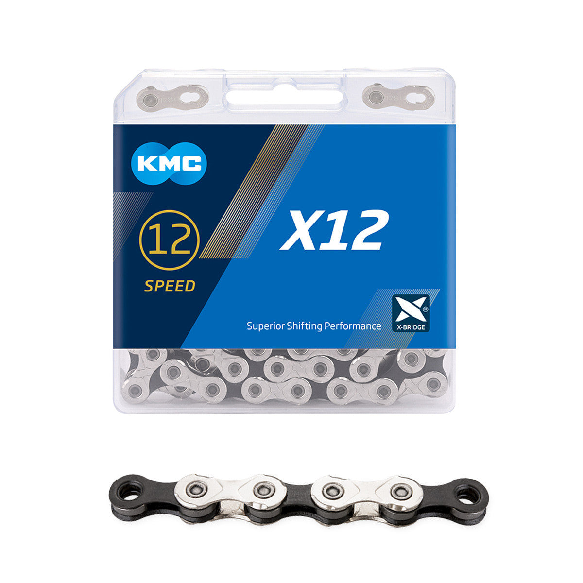 KMC X12 Silver/Black, 1/2 x 11/128", 126L