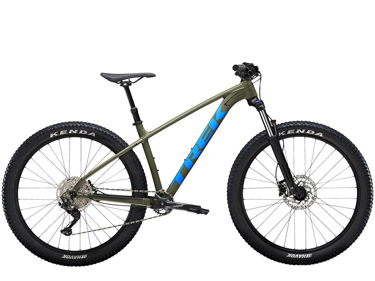 Trek Roscoe 6 2022 2 Olive Grey / Waterloo Blue jäykkäperäinen maastopyörä Cycli.fi